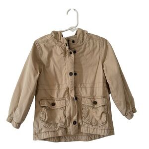 Old Navy Khaki Hooded Utility Jacket Toddler Girl Size 3T